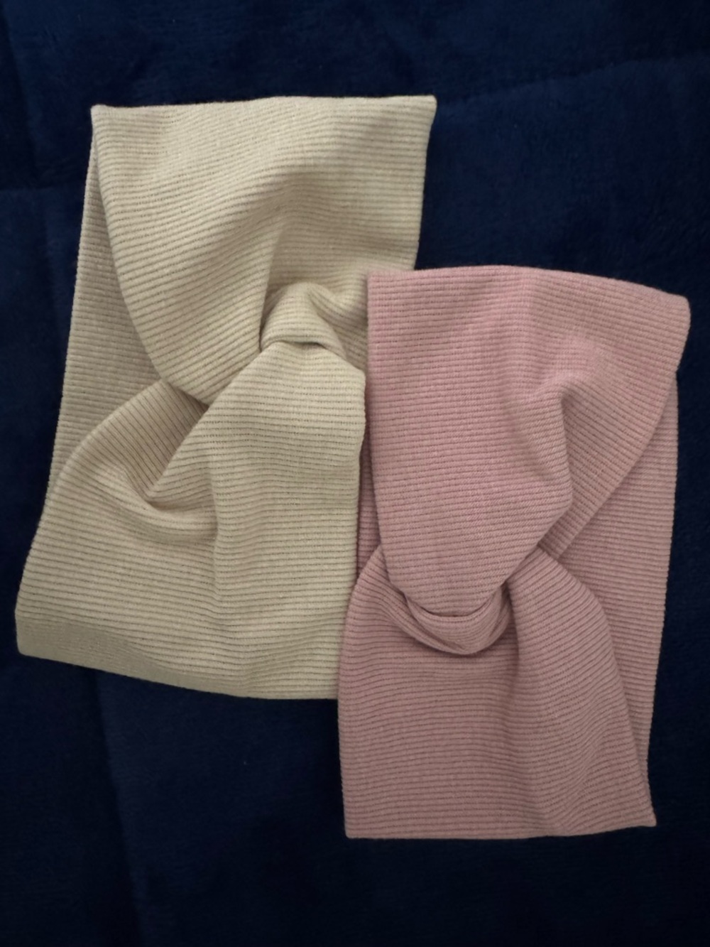 NEW - Never worn- Knit Turban Headbands in Cream and Dusty Pink